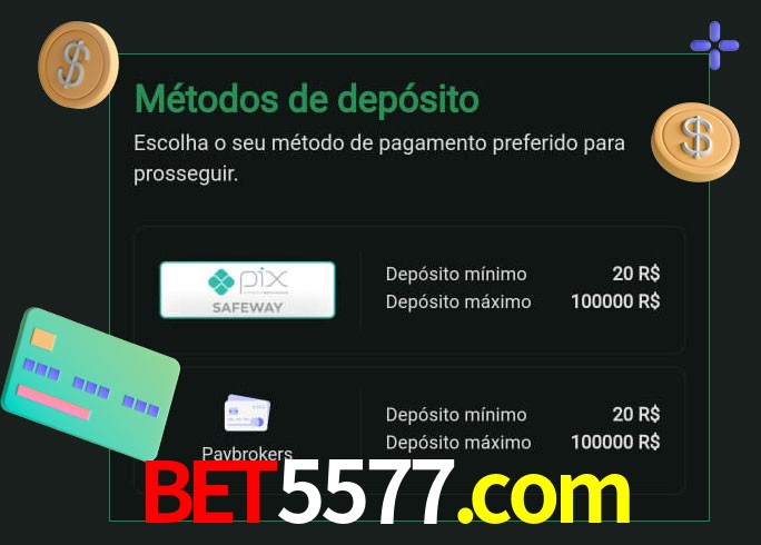 O cassino bet5577.com oferece uma grande variedade de métodos de pagamento